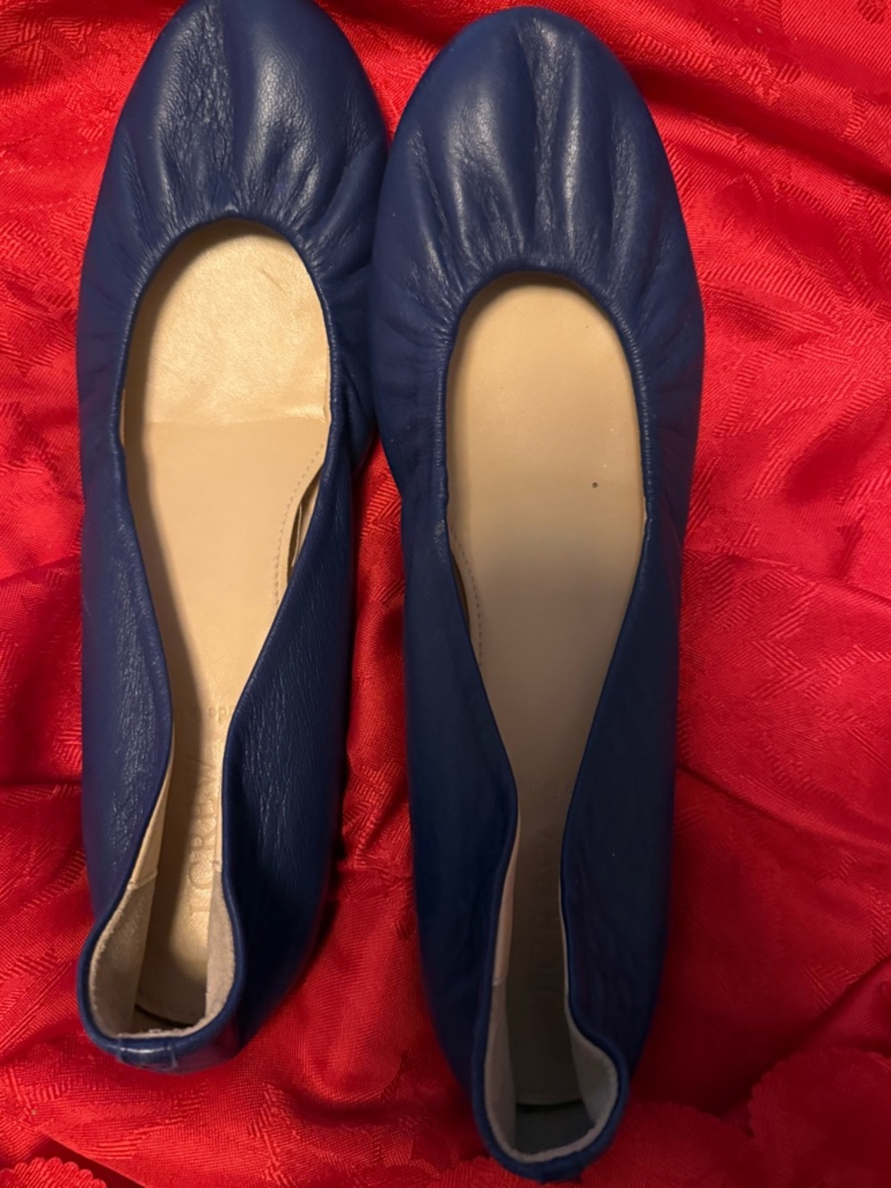 J. Crew Navy Blue Leather Ballet Flats